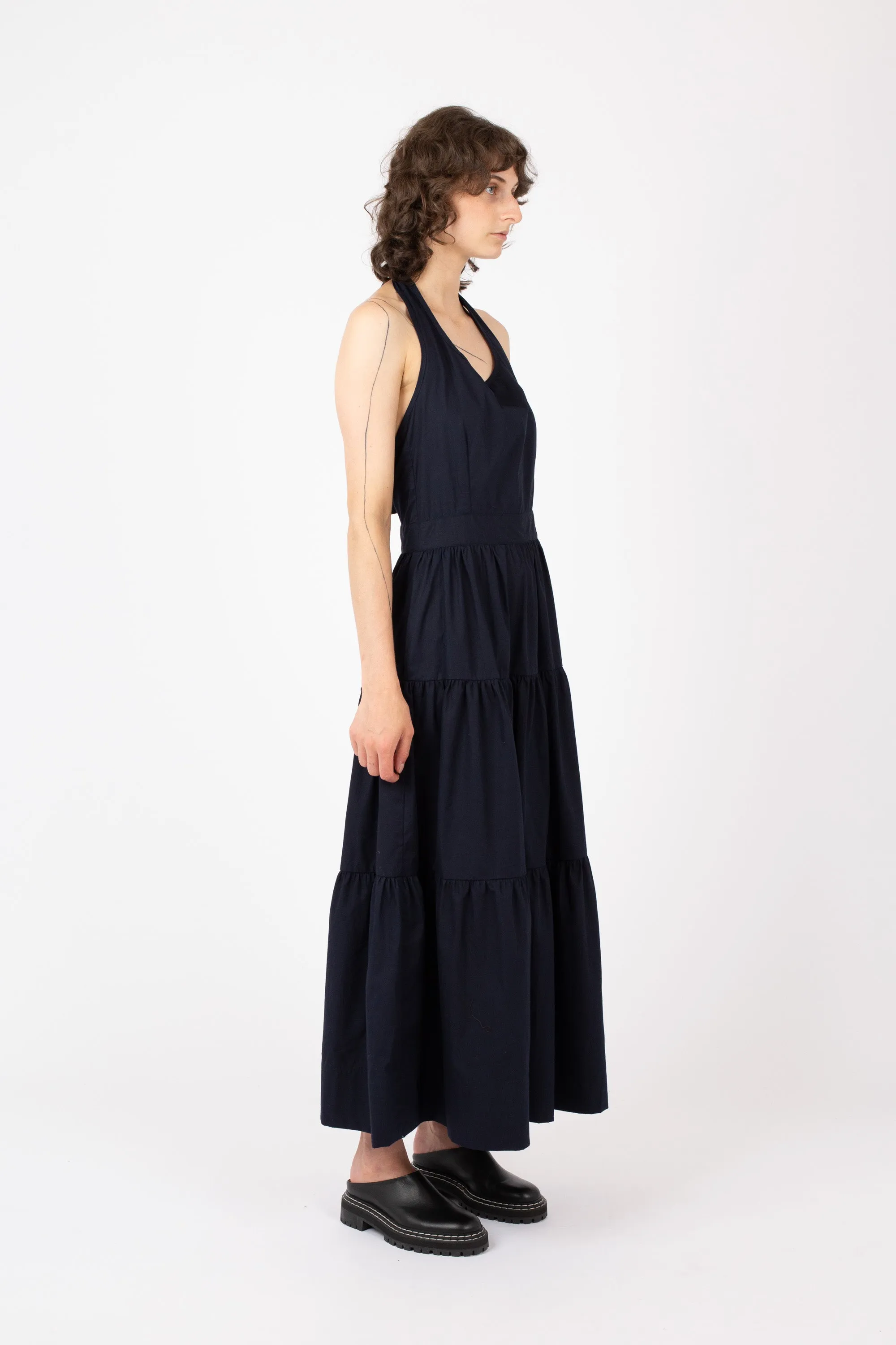 Poplin Halter Maxi Dress, Ink sold by Handsom product image thumbnail 4