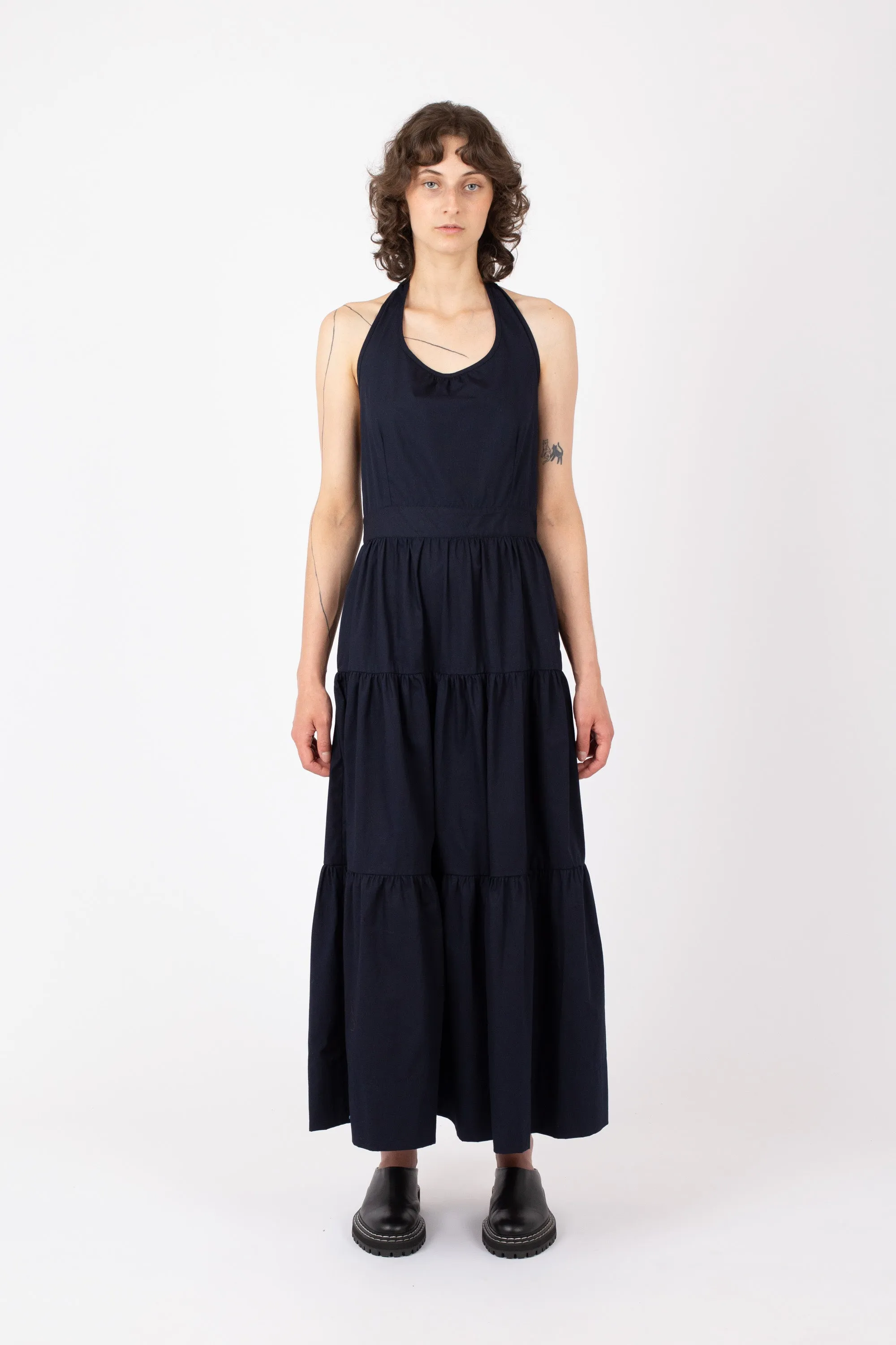 Poplin Halter Maxi Dress, Ink sold by Handsom product image thumbnail 3