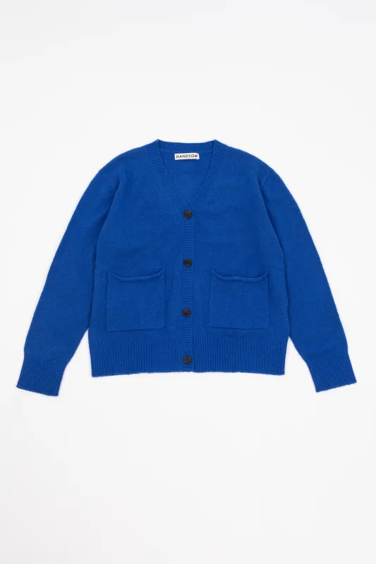Berg Alpaca Cardigan, Cobalt sold by Handsom