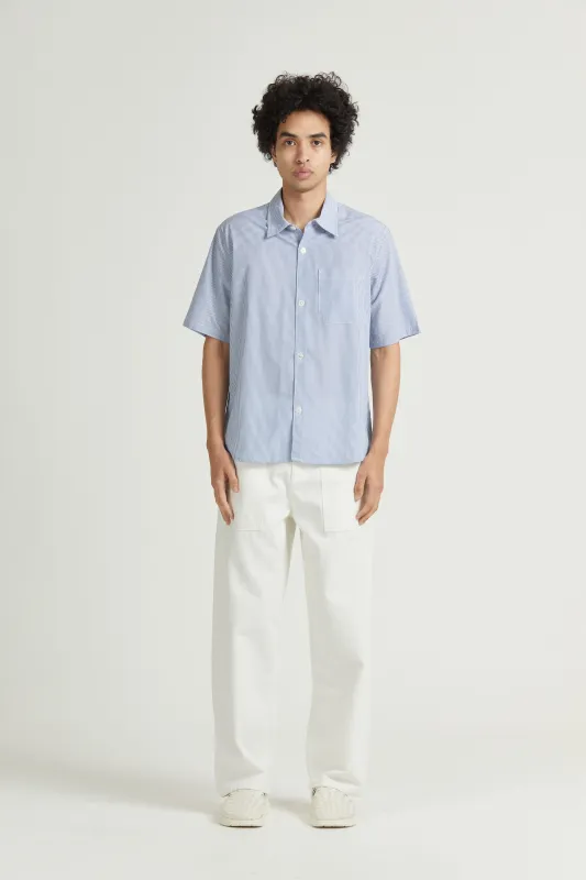 Men's Super Shirt SS, Bamboo Stripe, Blue sold by Handsom