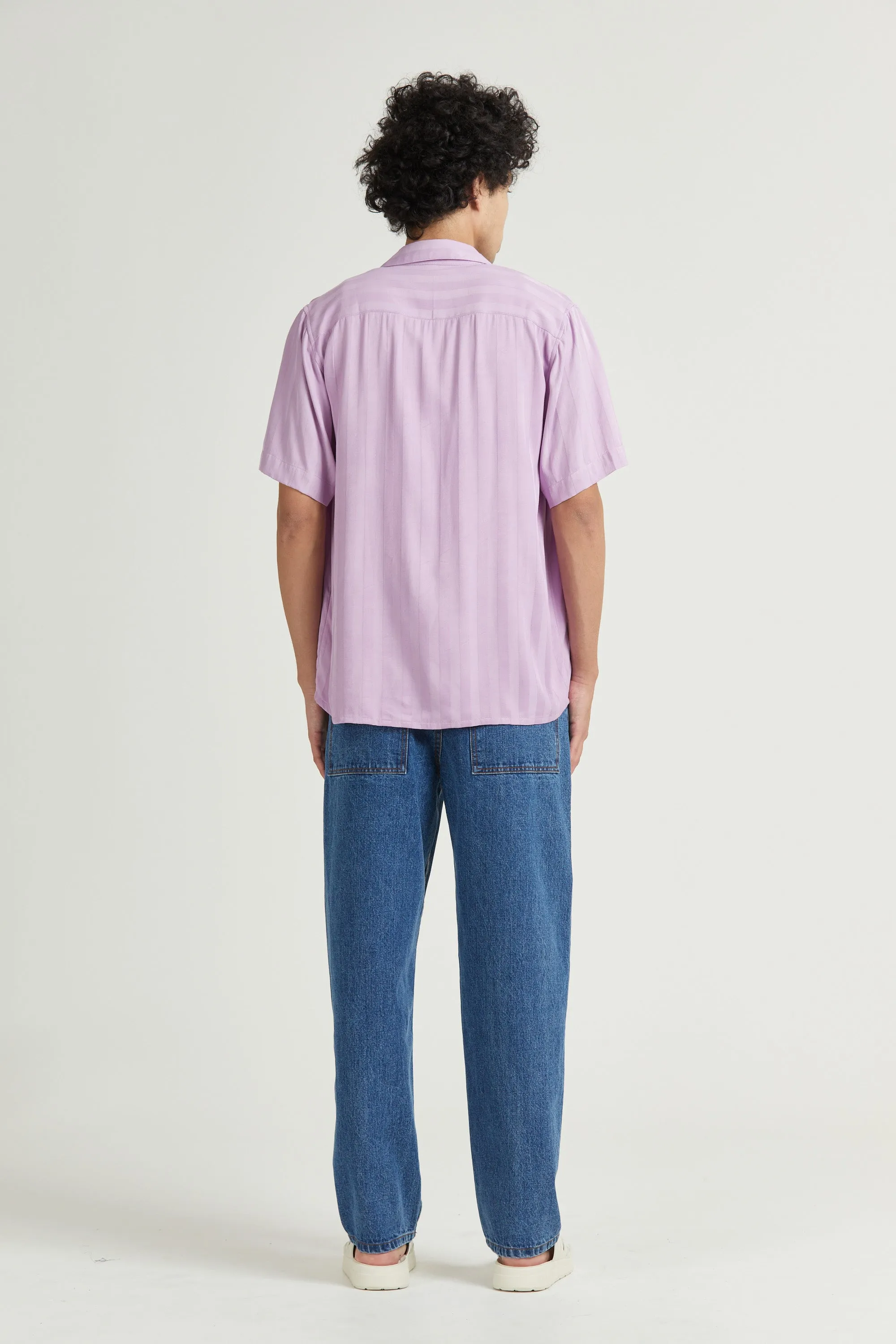 Mid West Short Sleeve, Viscose Stripe, Lotus sold by Handsom product image thumbnail 4
