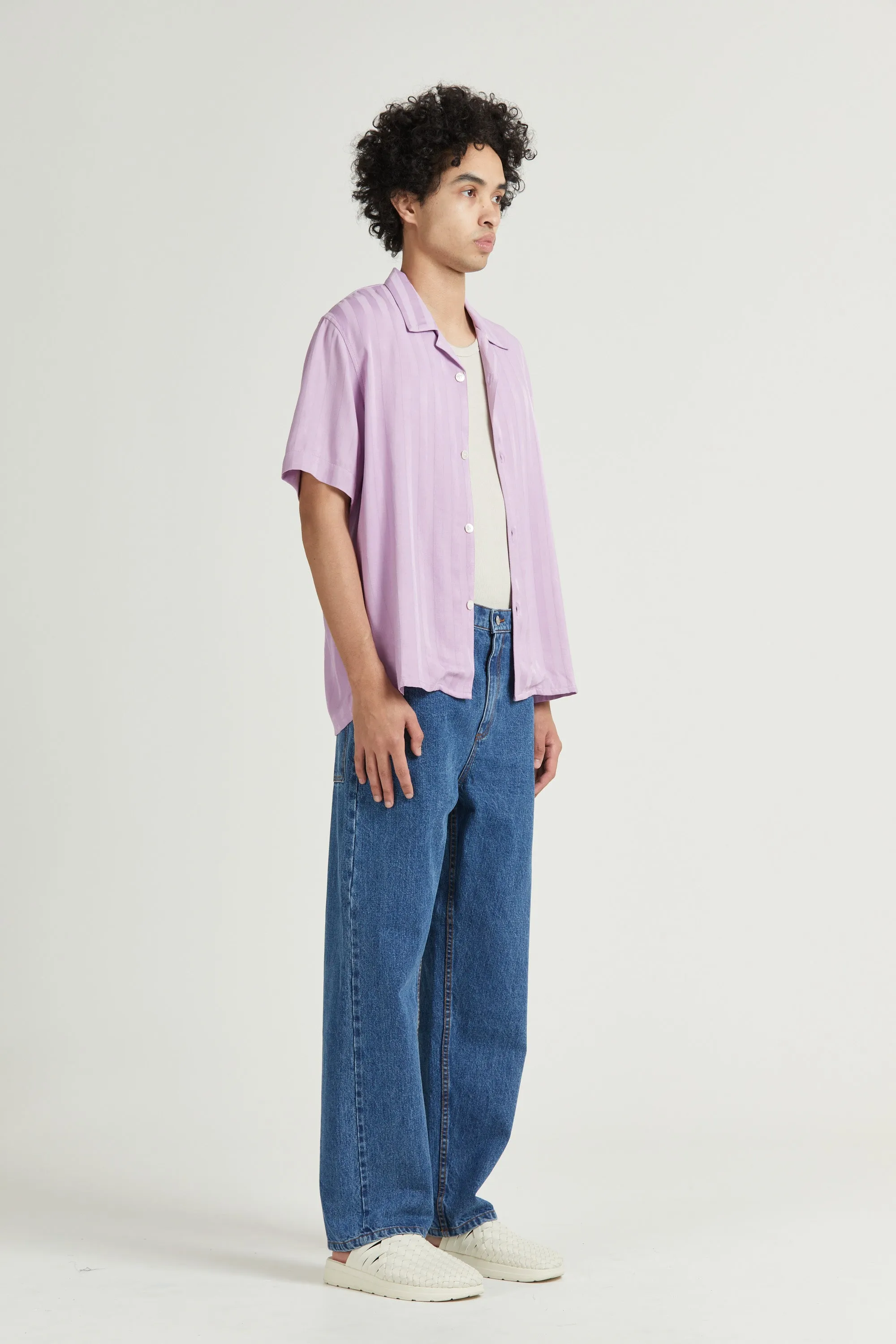 Mid West Short Sleeve, Viscose Stripe, Lotus sold by Handsom product image thumbnail 3