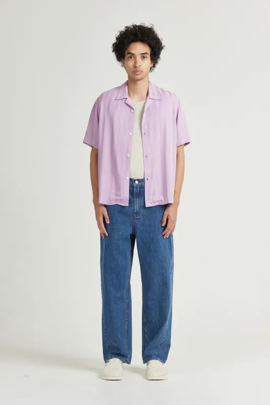 Mid West Short Sleeve, Viscose Stripe, Lotus sold by Handsom