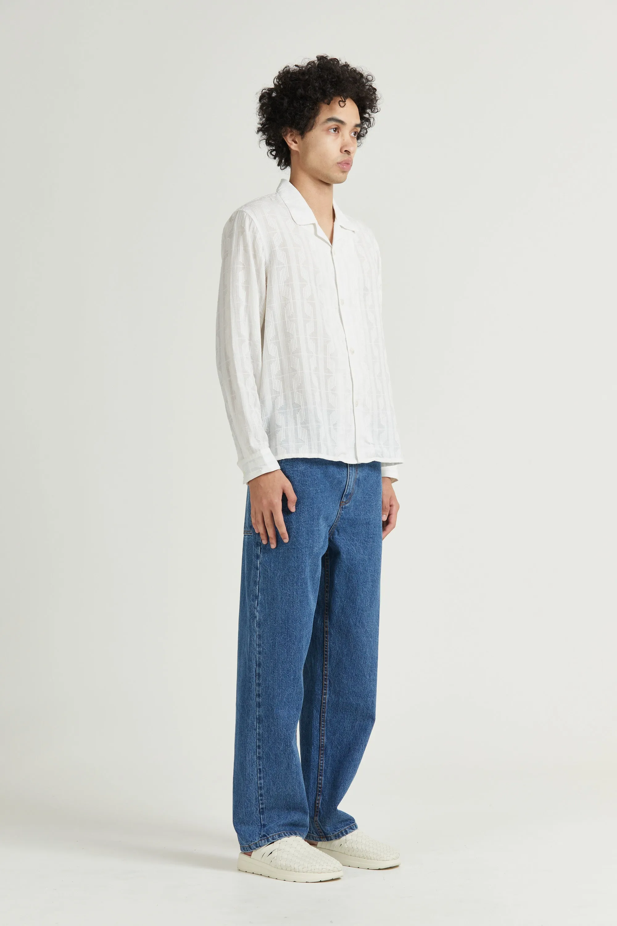 Mid West Long Sleeve, Binary Dobby, White sold by Handsom product image thumbnail 3