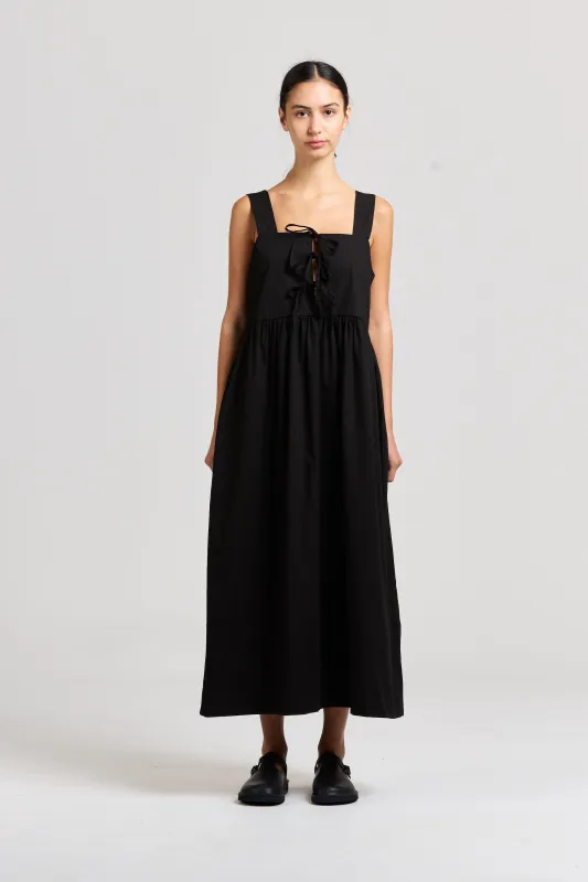 Poplin Tie Dress, Black sold by Handsom
