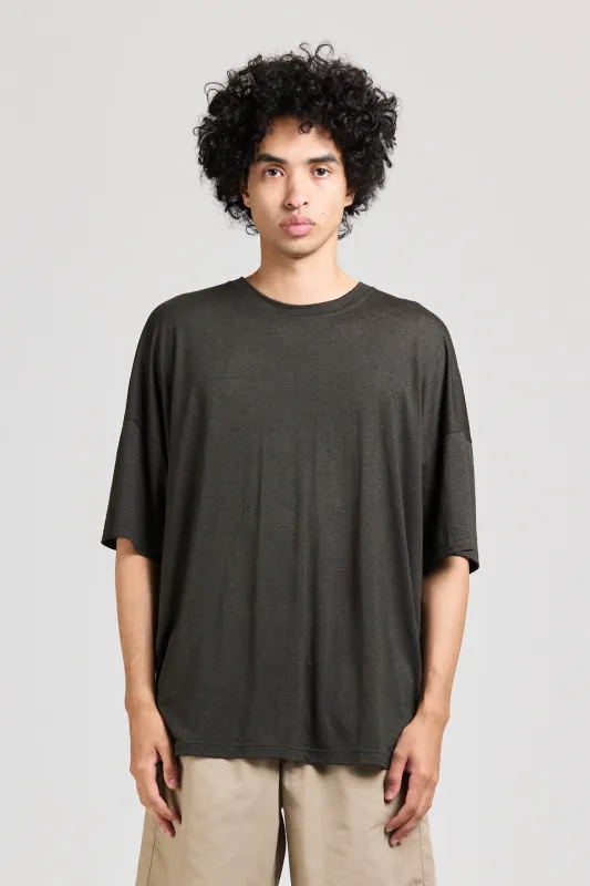 Maxi Tee, Linen Jersey, Charcoal sold by Handsom