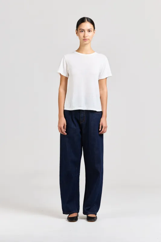 Pop Tee, Linen Jersey, White sold by Handsom