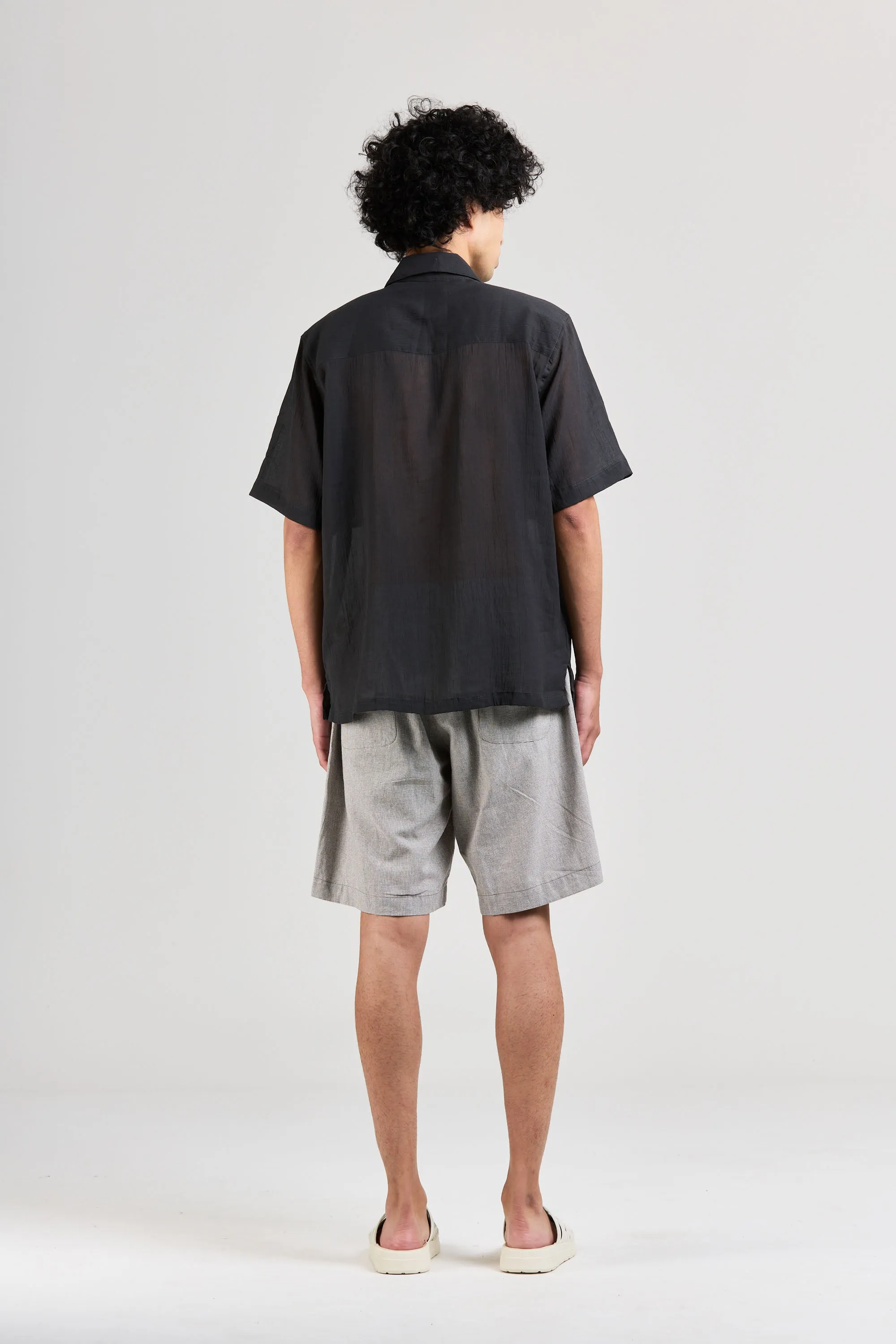 Sheer Box Short Sleeve, Cotton Ramie, Charcoal sold by Handsom product image thumbnail 5
