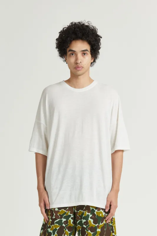 Maxi Tee, Linen Jersey, White sold by Handsom