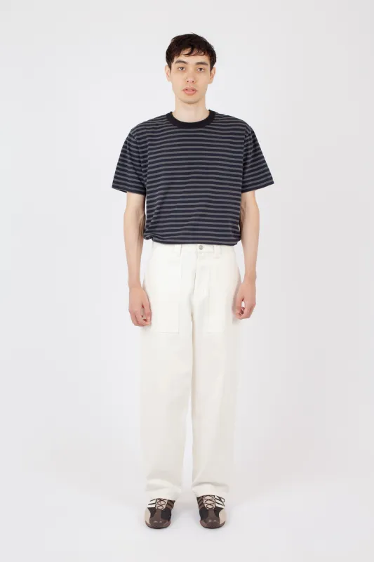 Men's Wide Leg Selvedge Jean, Off White sold by Handsom
