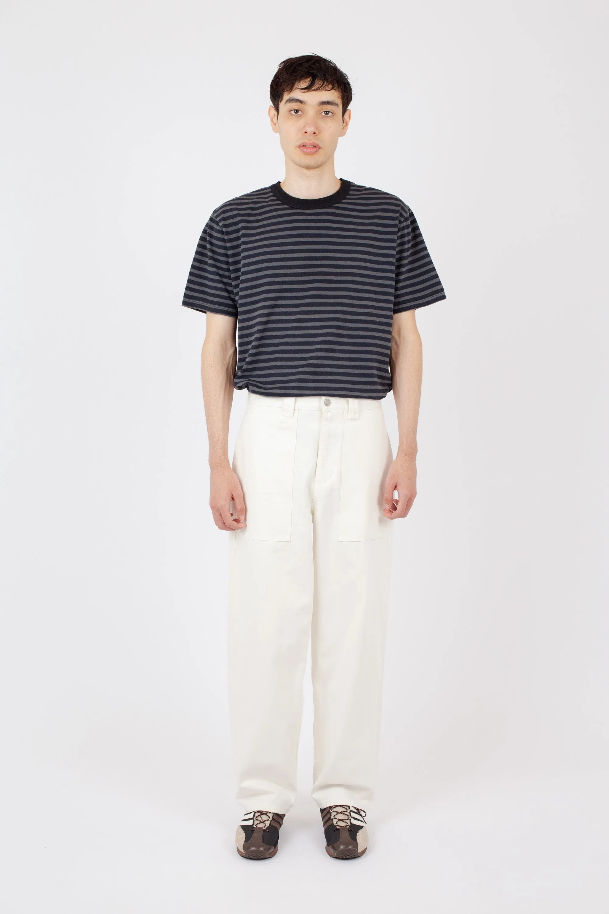 Men's Wide Leg Selvedge Jean, Off White sold by Handsom