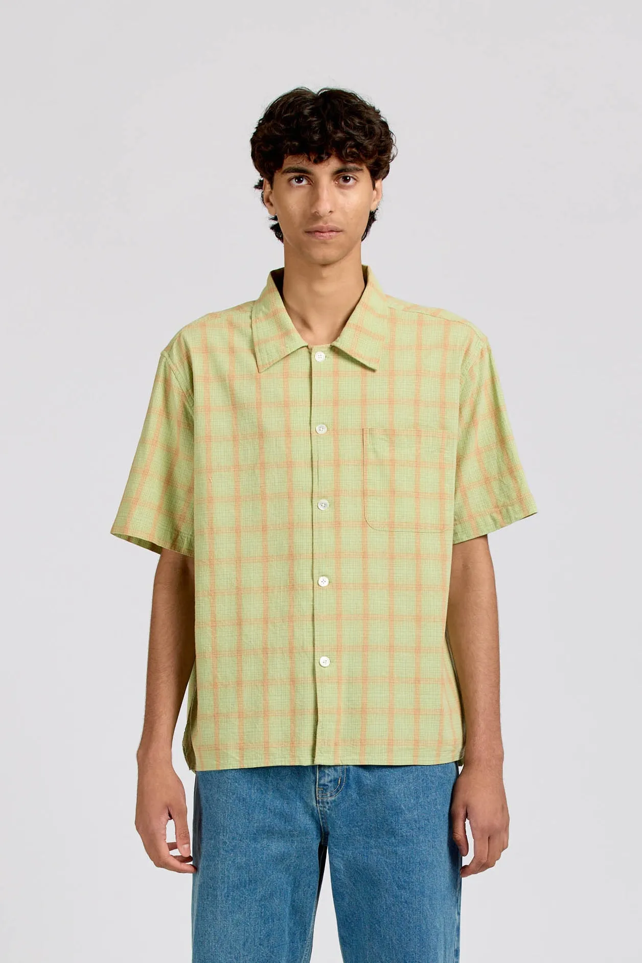 Extra Shirt Short Sleeve, Lime Check sold by Handsom