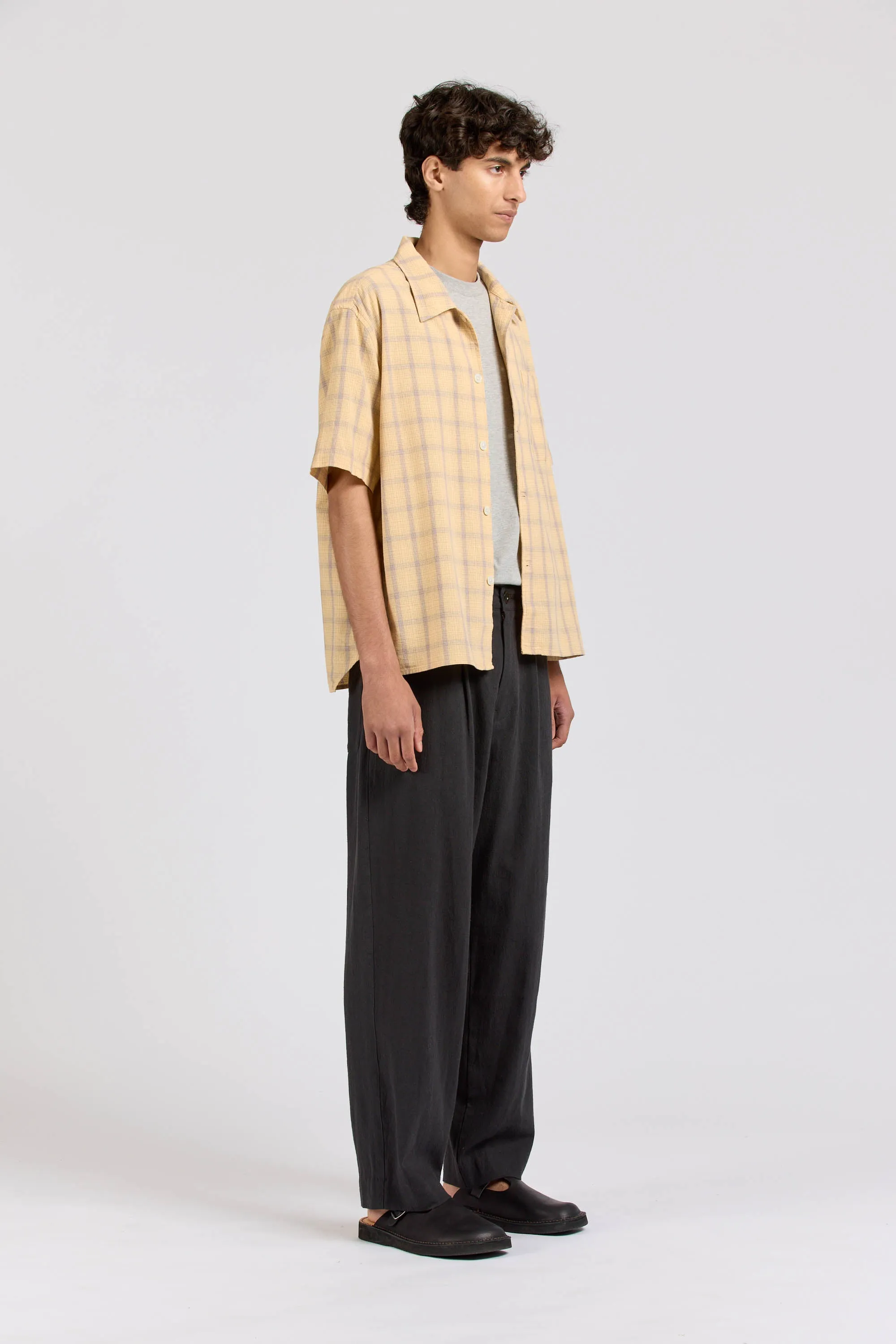 Extra Shirt Short Sleeve, Yellow Grey Check sold by Handsom product image thumbnail 4