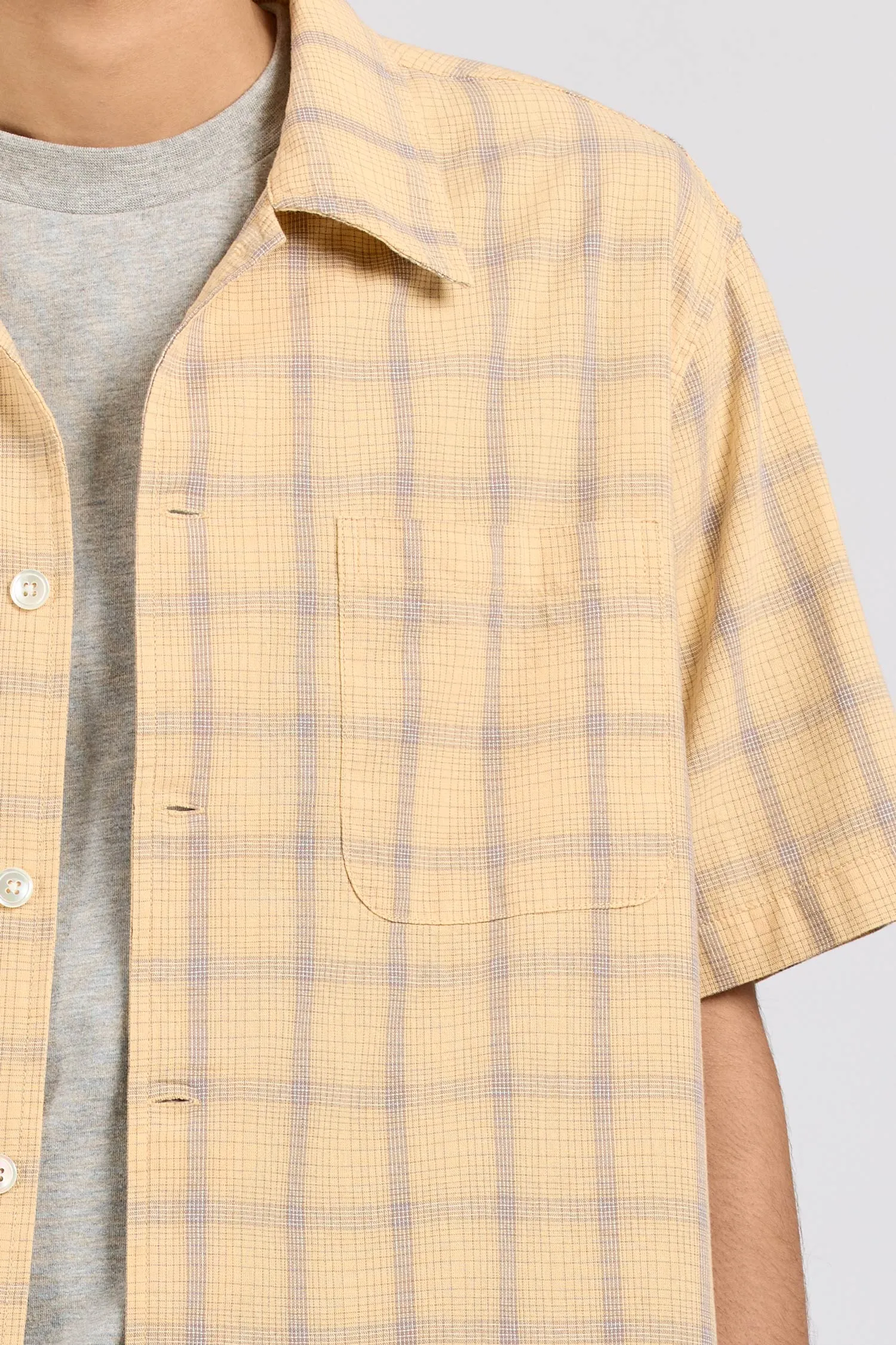 Extra Shirt Short Sleeve, Yellow Grey Check sold by Handsom product image thumbnail 2