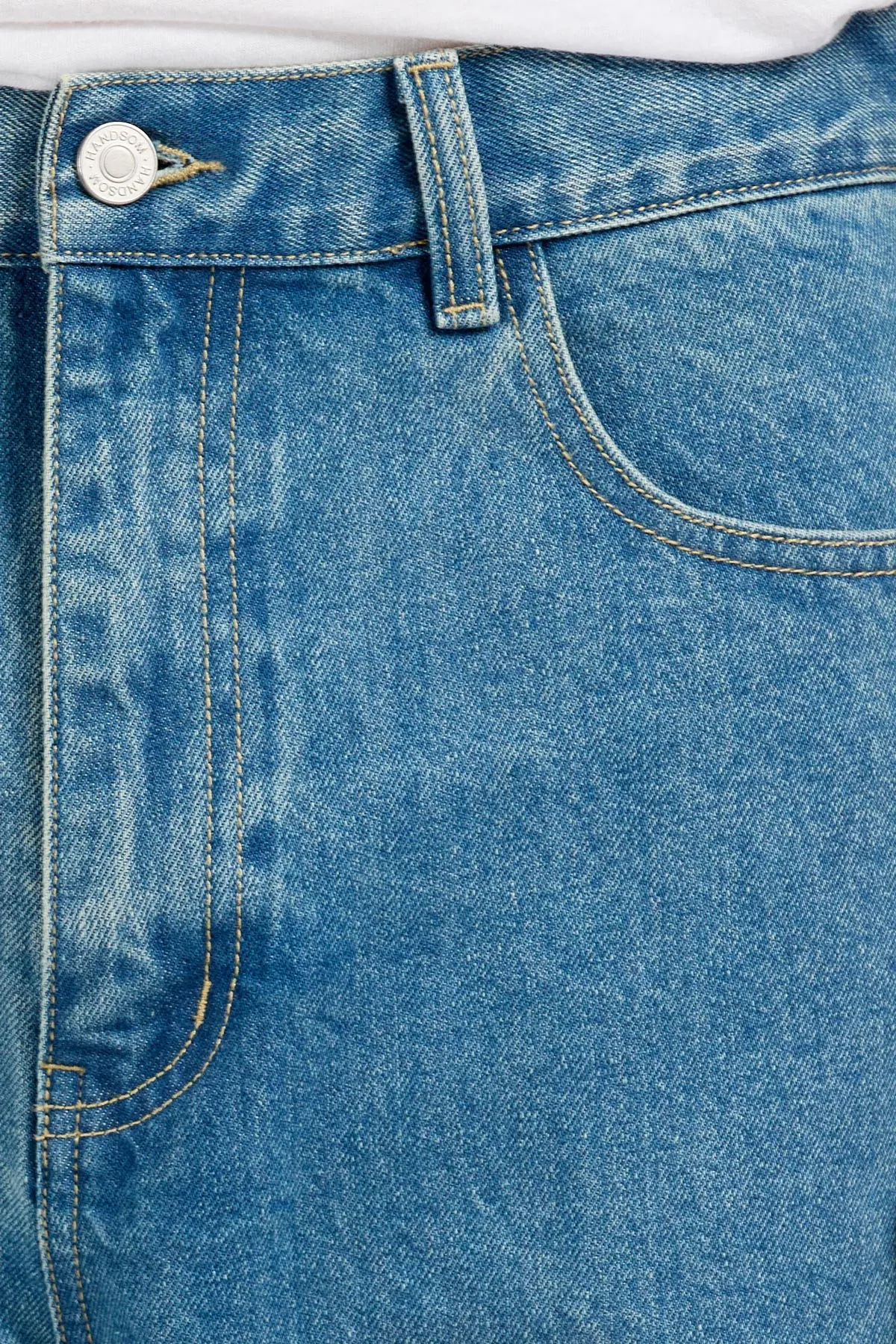 Men's Wide Leg Selvedge Jean, Stone Wash sold by Handsom product image thumbnail 3