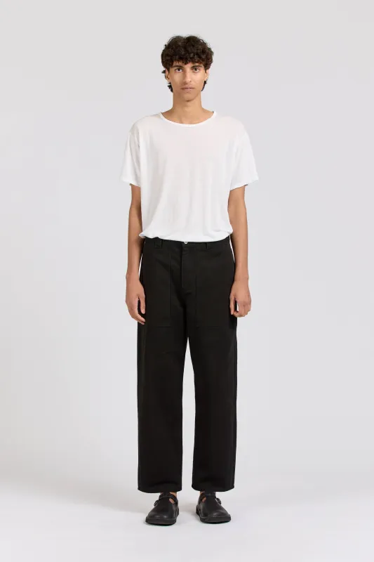 Wide Pant, Heavy Twill, Black sold by Handsom
