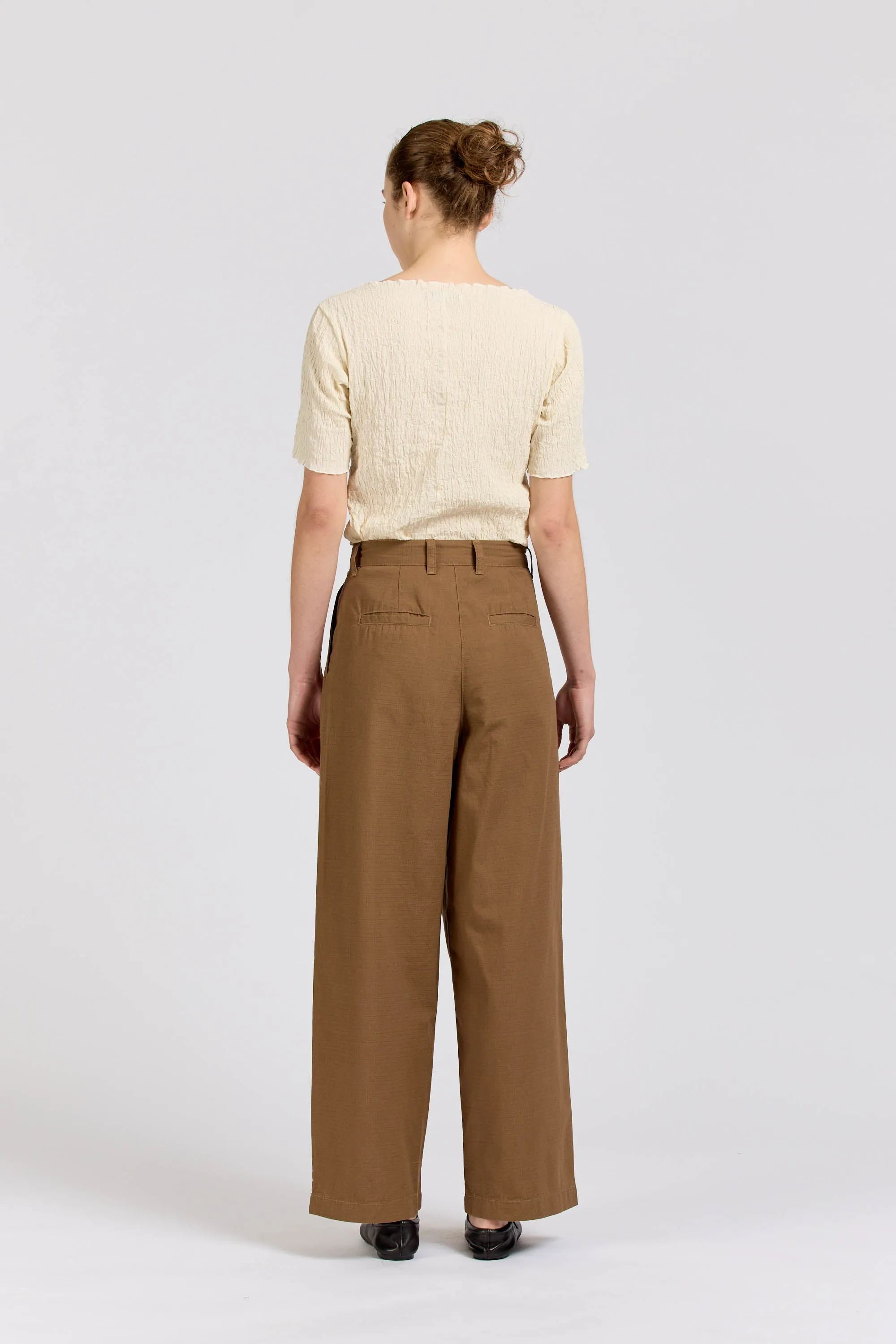 Pleat Pant, Ripstop, Walnut sold by Handsom product image thumbnail 5