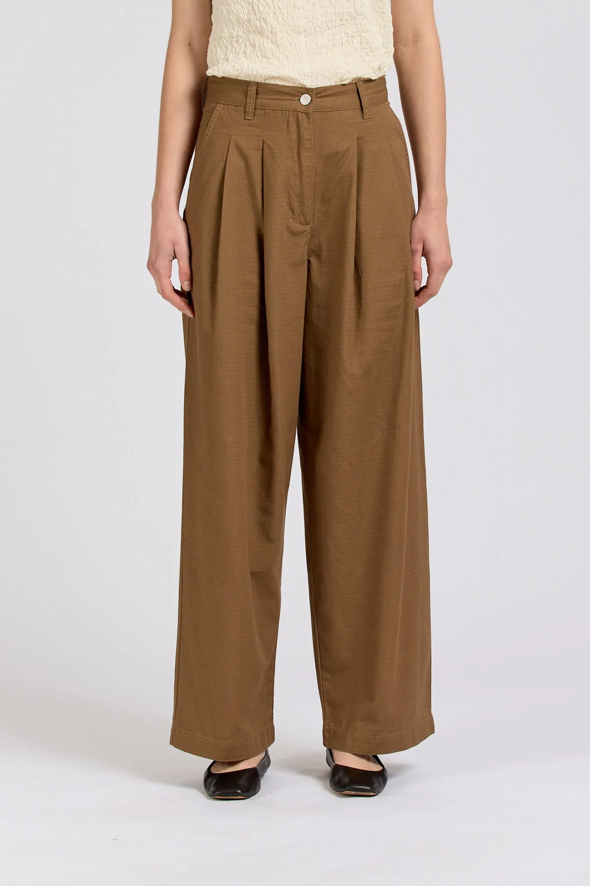 Pleat Pant, Ripstop, Walnut sold by Handsom product image thumbnail 3