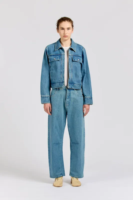 Zip Blouson, Selvedge Denim, Vintage Stonewash sold by Handsom