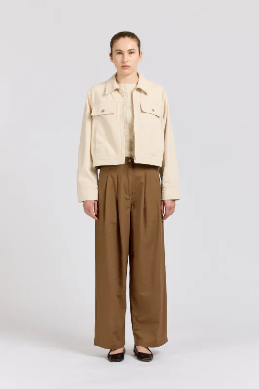 Zip Blouson, Twill, Natural sold by Handsom