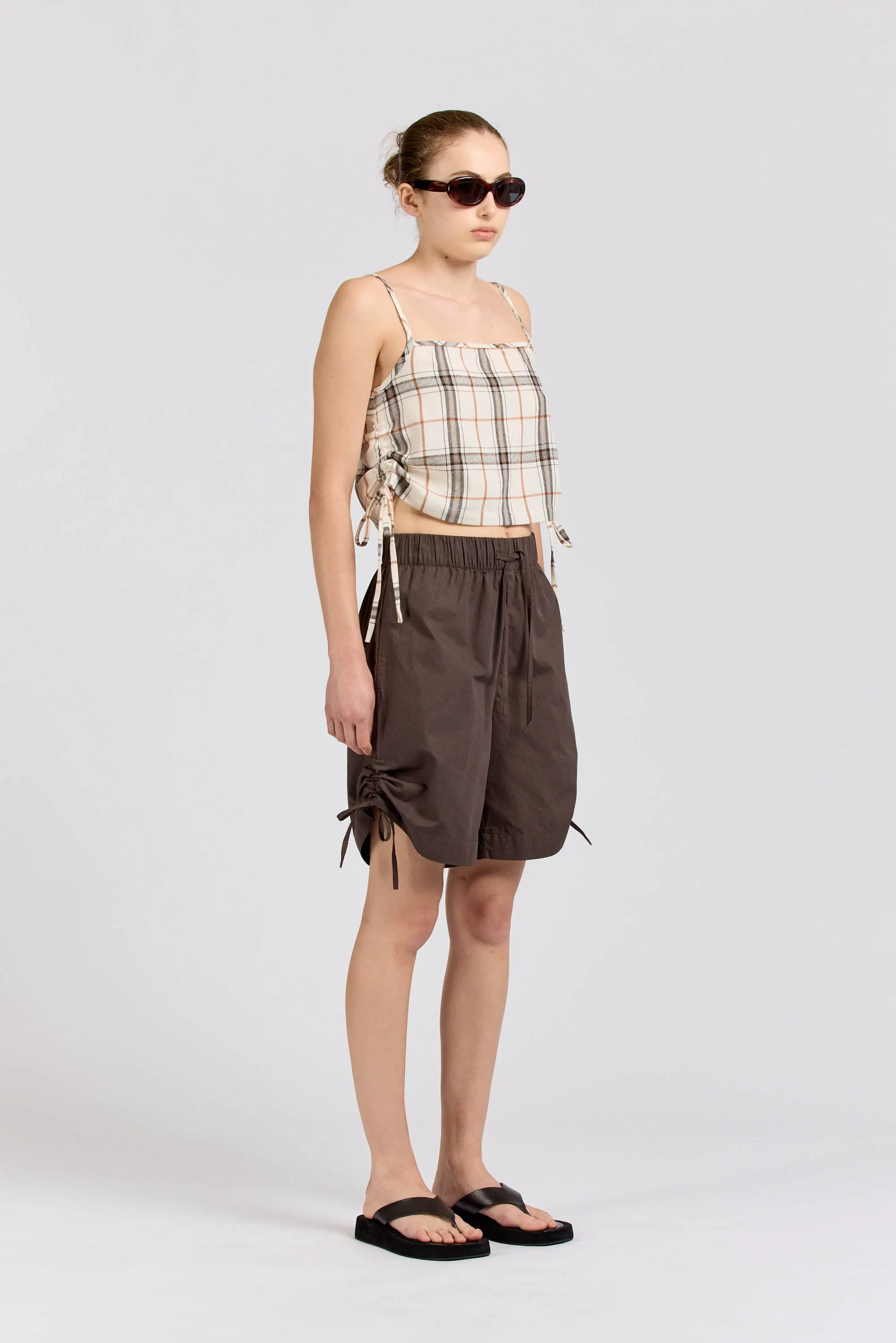 Soda Tie Short, Poplin, Espresso sold by Handsom