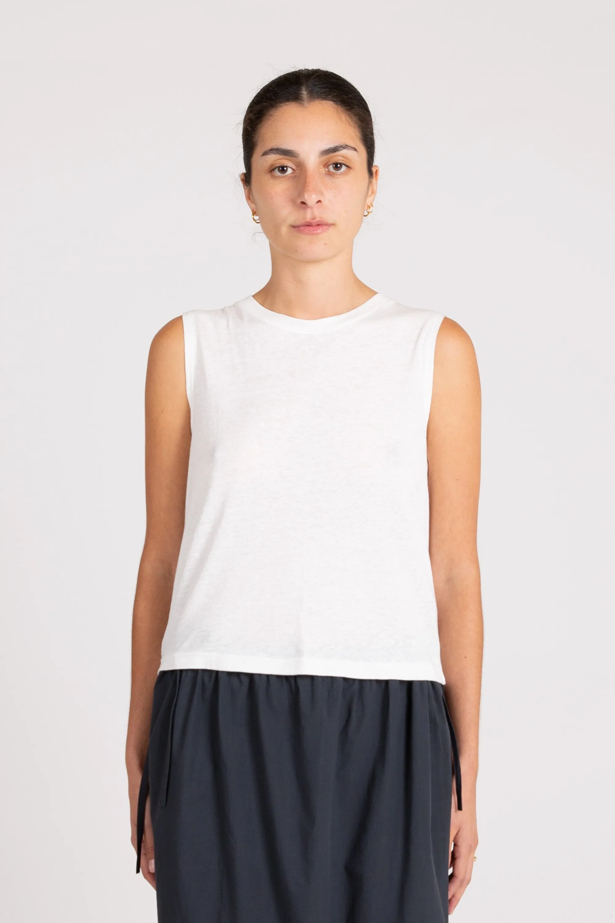 Pop Tank, Linen Jersey, White sold by Handsom product image thumbnail 2