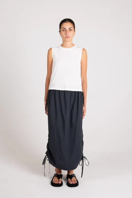 Pop Tank, Linen Jersey, White sold by Handsom