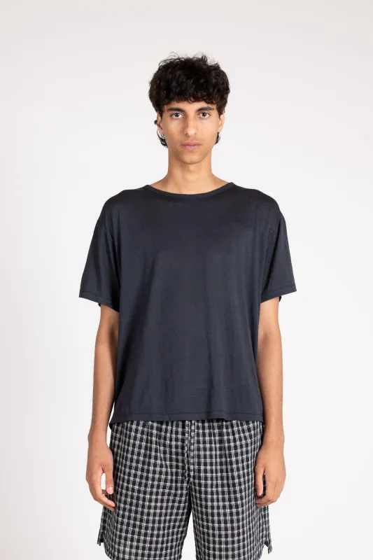 Classic Tee, Linen Jersey, Petrol sold by Handsom