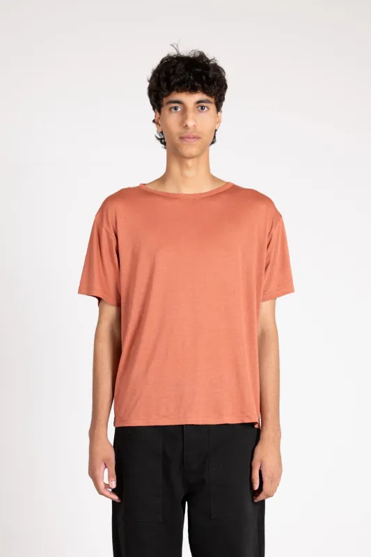 Classic Tee, Linen Jersey, Brick made by Handsom
