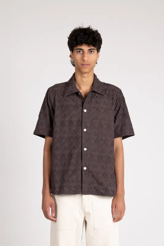Solar Shirt, Embroidery, Espresso made by Handsom