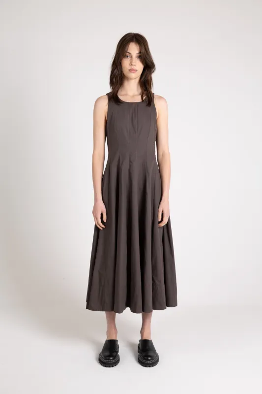 Arc Dress, Poplin, Espresso made by Handsom