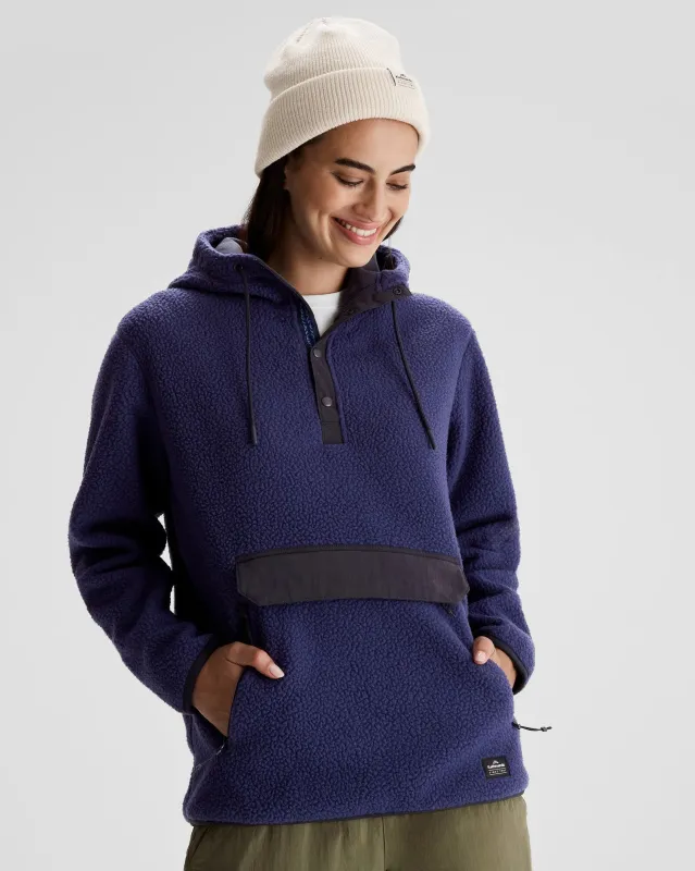Women's Co-Z High Pile Hooded Pullover  - Dark Horizon sold by Kathmandu Outdoor