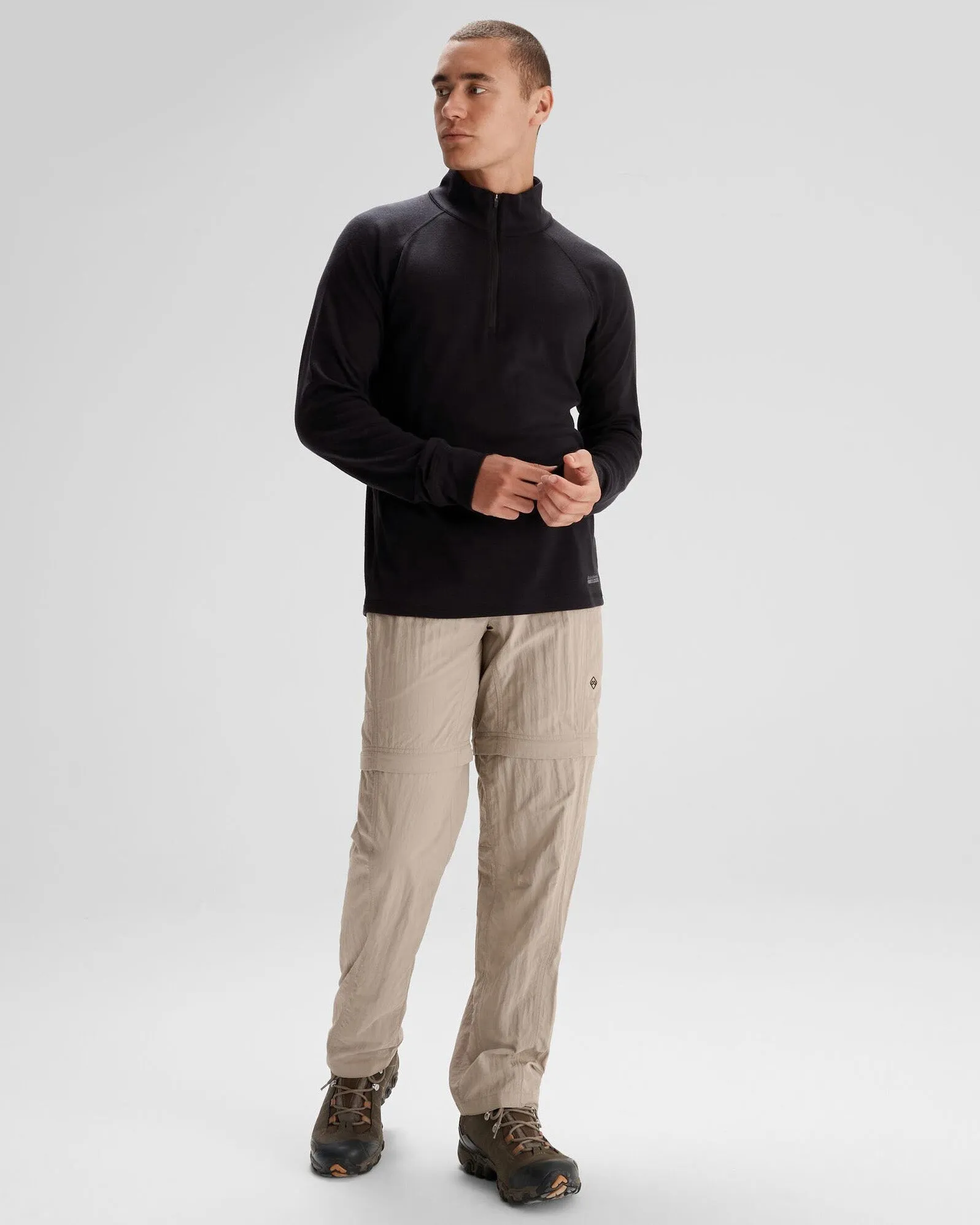 Men's K-Merino 250 Quarter Zip Long Sleeve - Black Stingray sold by Kathmandu Outdoor product image thumbnail 2