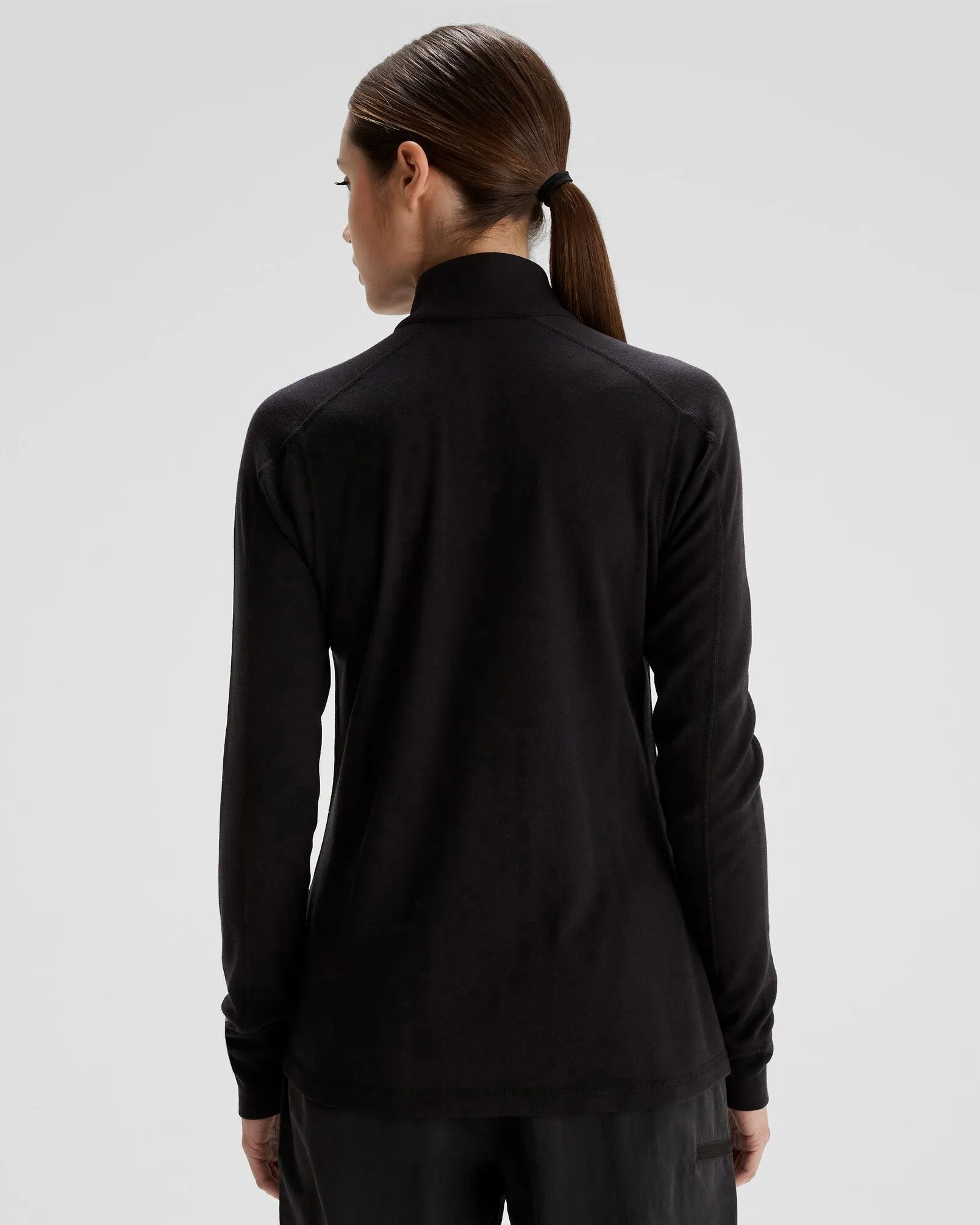 Women's K-Merino 250 Quarter Zip Top - Black Stingray sold by Kathmandu Outdoor product image thumbnail 4