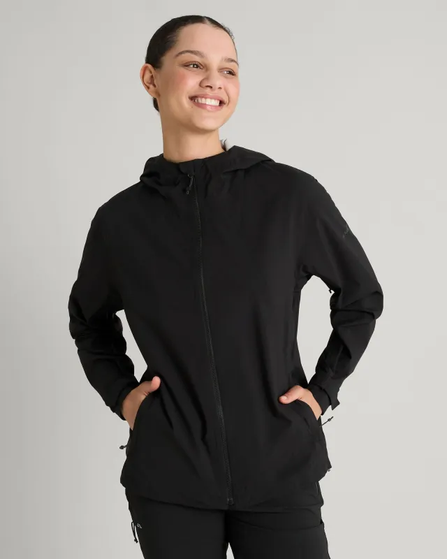 Women's Trailhead Stretch 2.5-layer Rain Jacket - Black Stingray sold by Kathmandu Outdoor