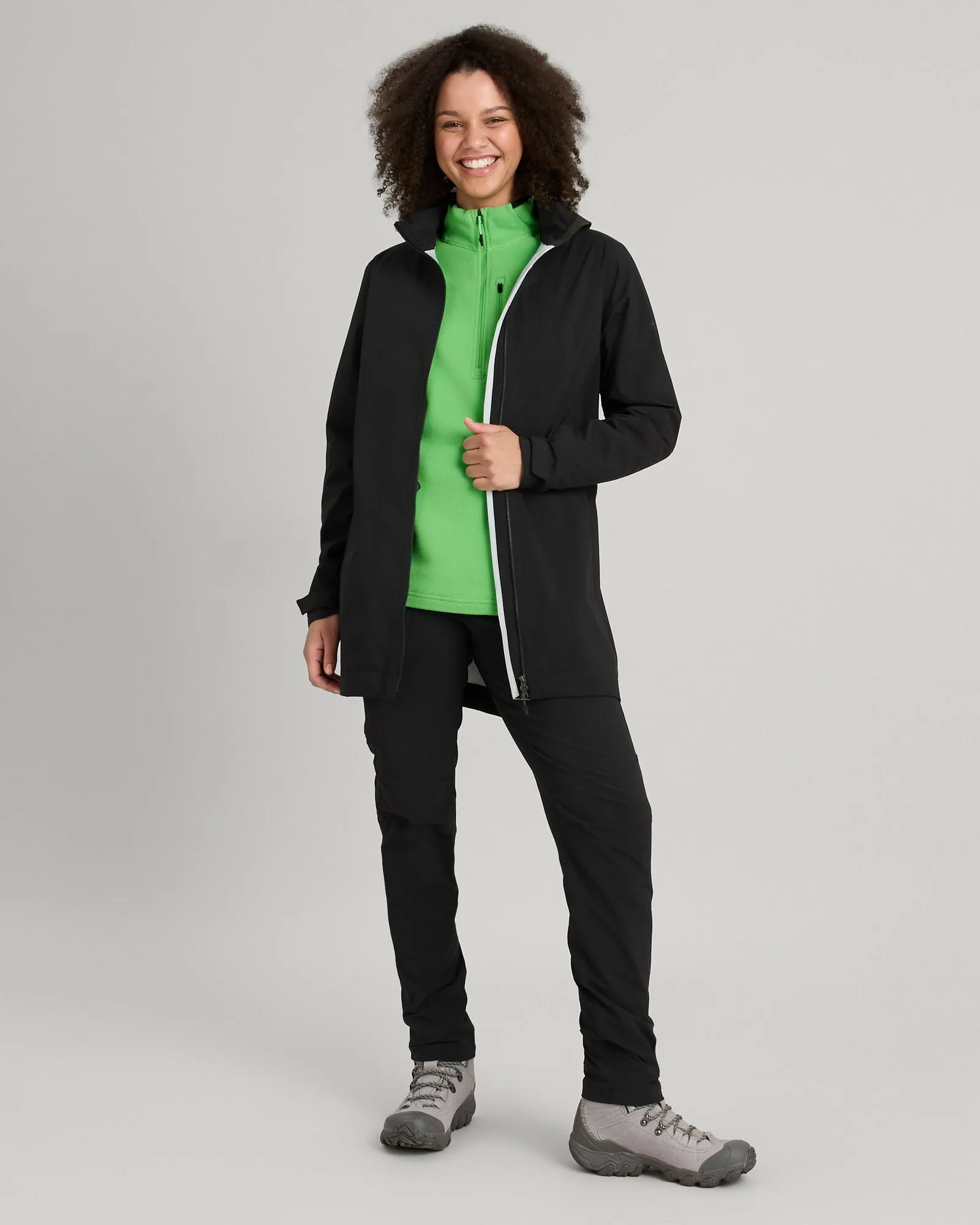 Women's Trailhead Stretch 2.5-layer Rain Parka - Black Stingray sold by Kathmandu Outdoor product image thumbnail 2