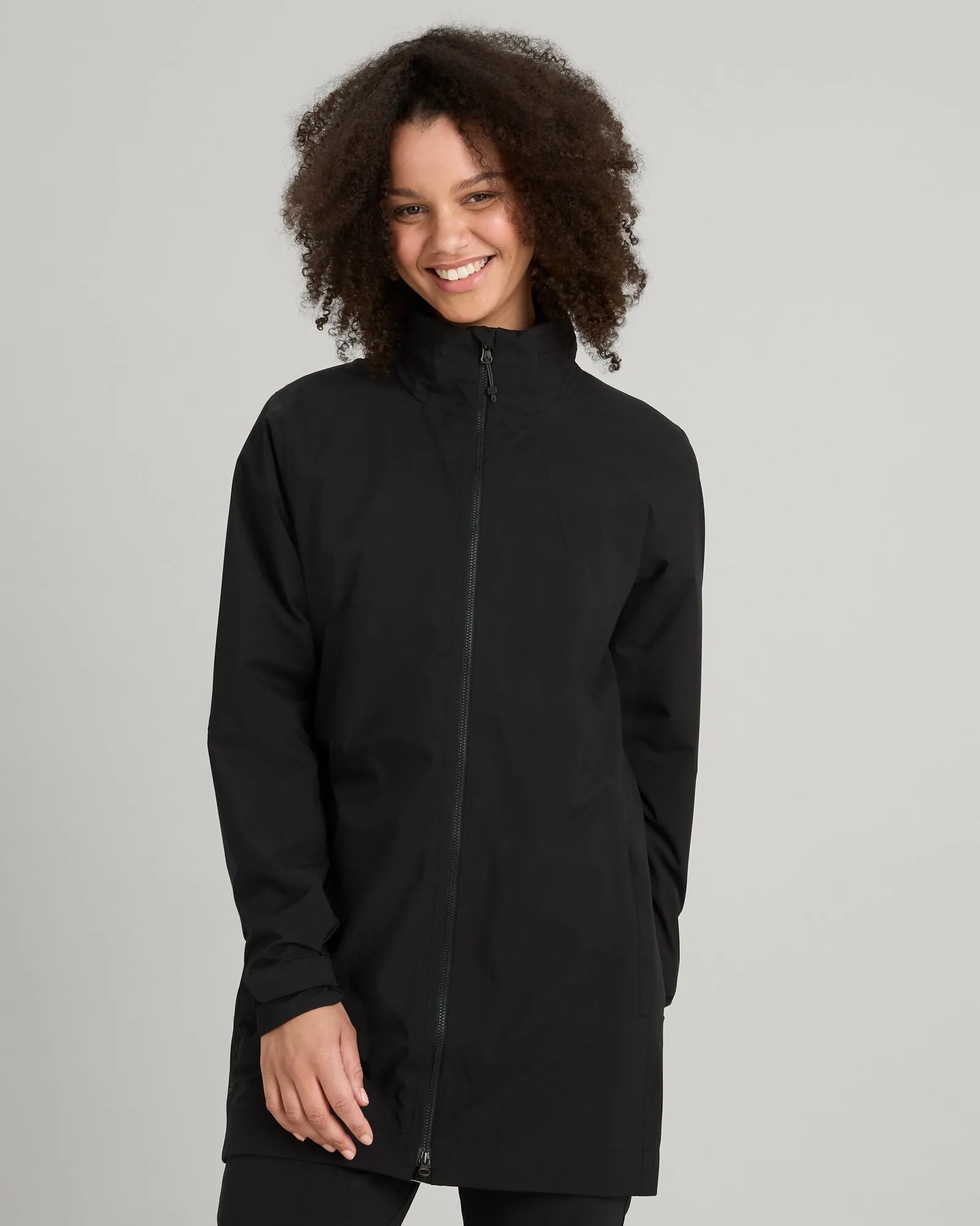 Women's Trailhead Stretch 2.5-layer Rain Parka - Black Stingray sold by Kathmandu Outdoor