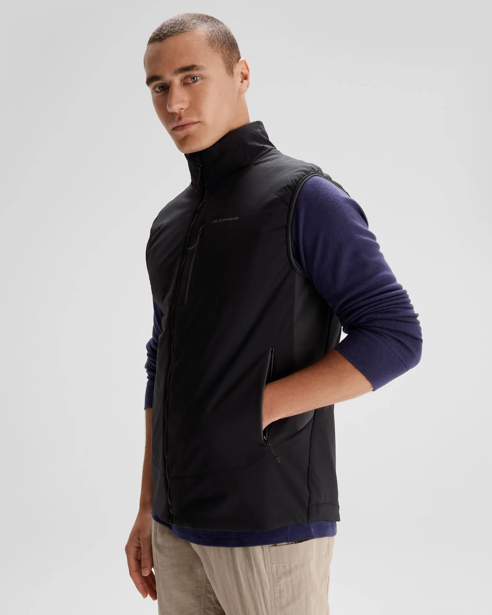 Men's Seeker PrimaLoft® Active Vest - Black Stingray sold by Kathmandu Outdoor product image thumbnail 3