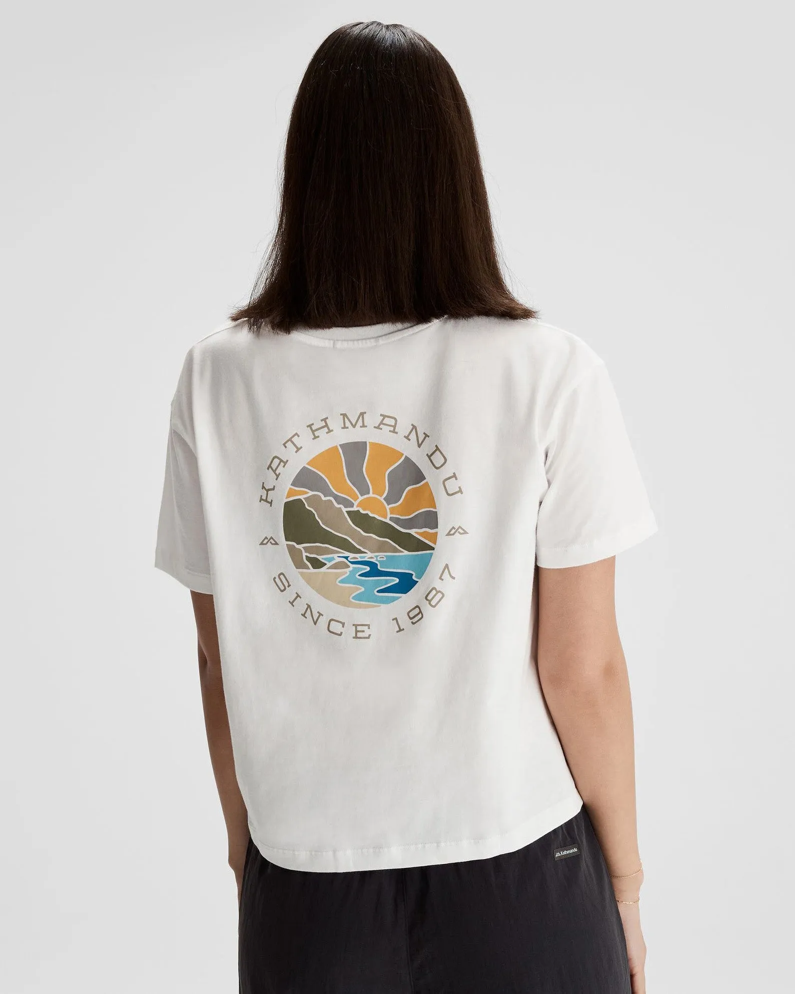 Women's Kathmandu Logo Sunburst Organic Cotton T-shirt - White sold by Kathmandu Outdoor product image thumbnail 3