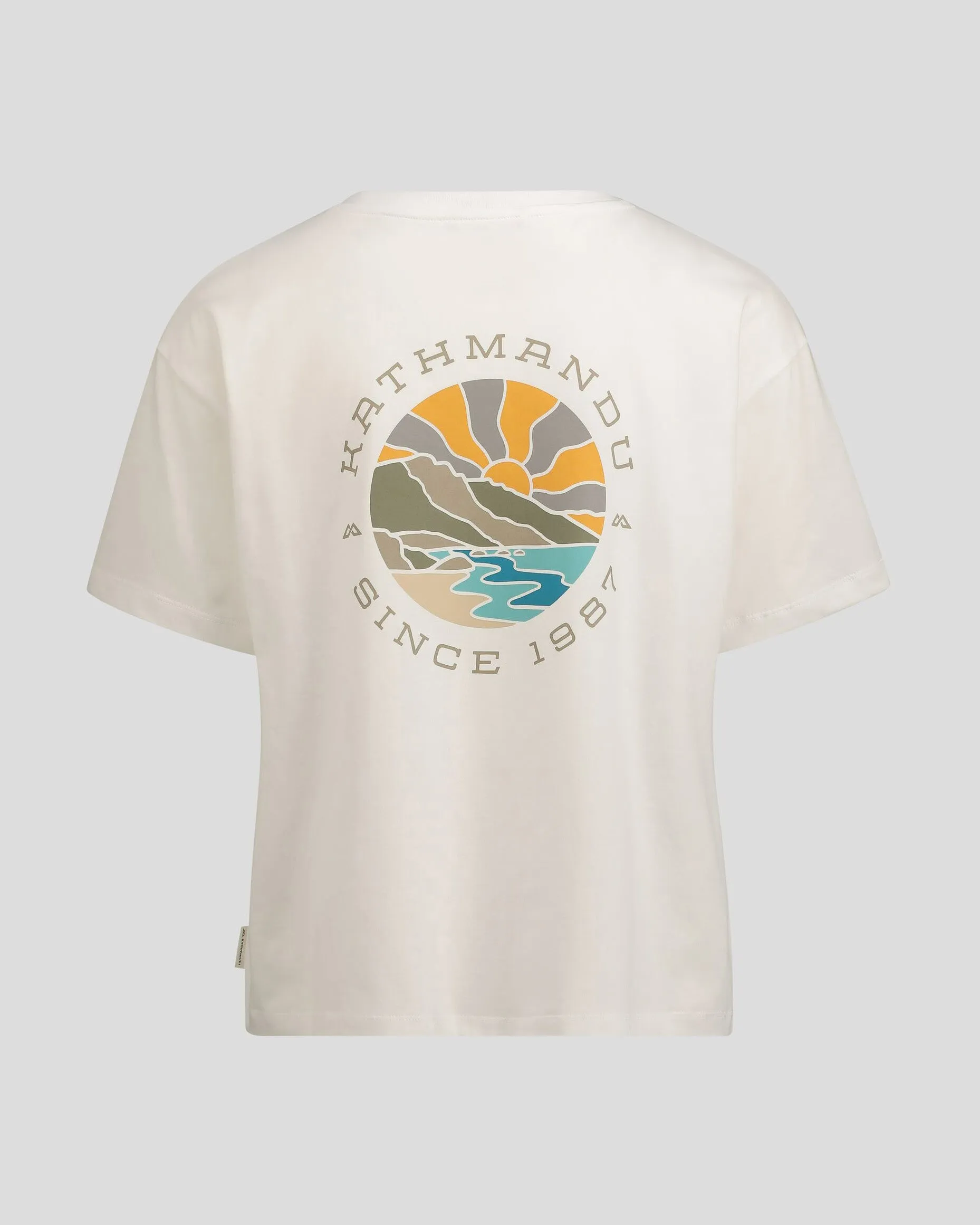 Women's Kathmandu Logo Sunburst Organic Cotton T-shirt - White sold by Kathmandu Outdoor product image thumbnail 5