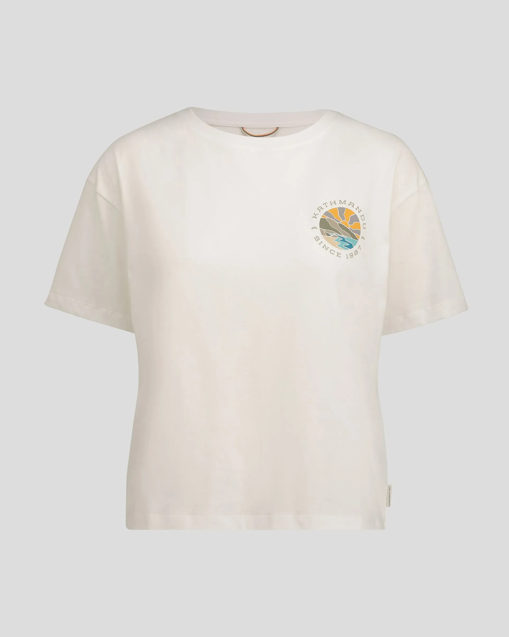 Women's Kathmandu Logo Sunburst Organic Cotton T-shirt - White sold by Kathmandu Outdoor product image thumbnail 4