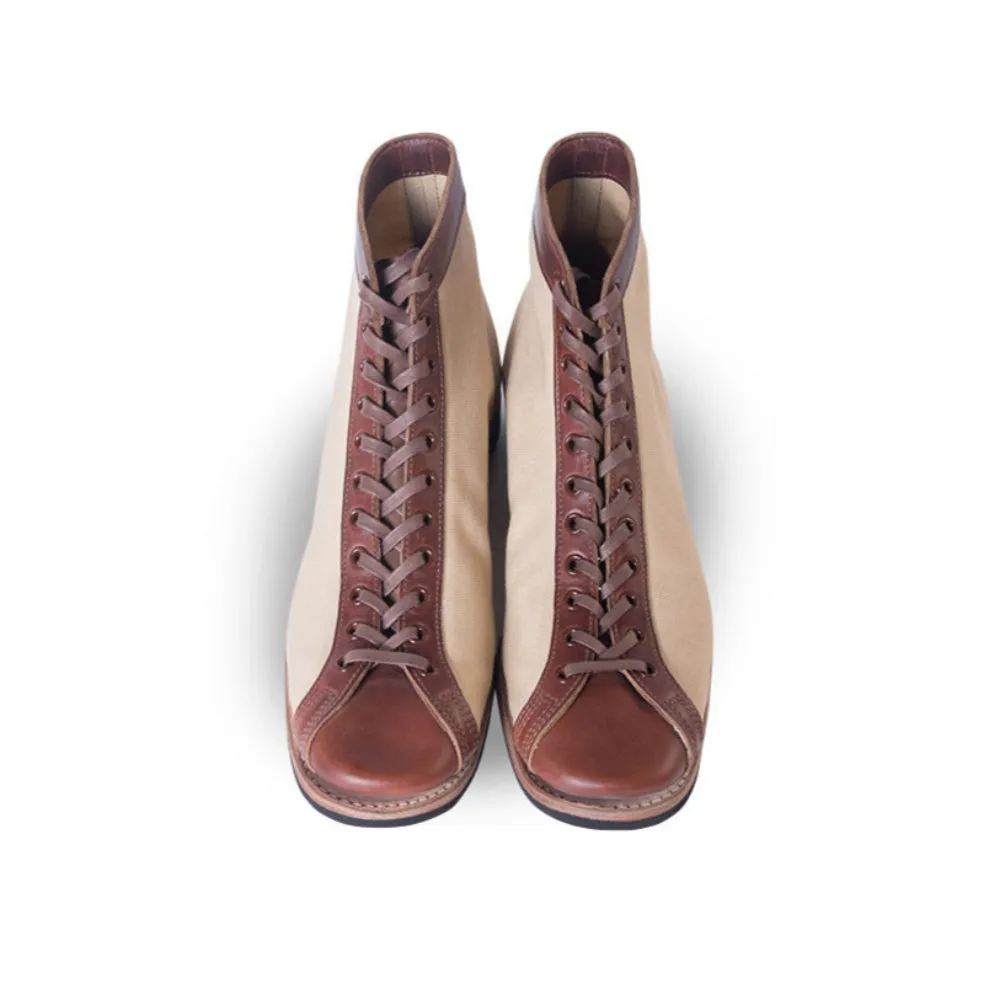 Mast Trainer Brown × Ivory Canvas sold by Brass Shoe Co.
