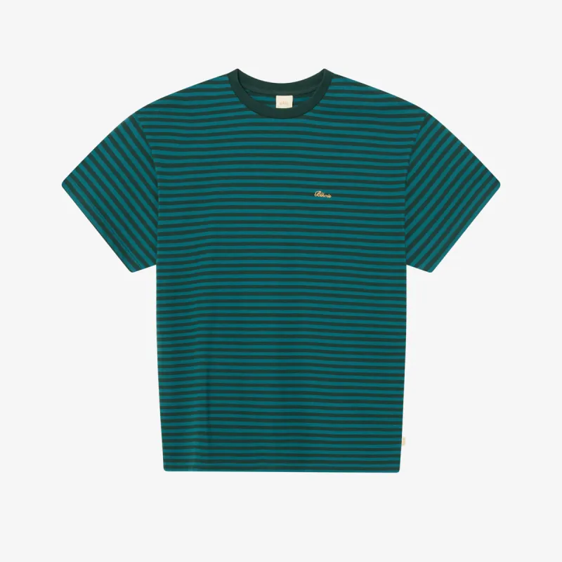 BLKVIS SCRIPTED STRIPED SLUB TEE - DARKEST SPRUCE sold by BLKVIS