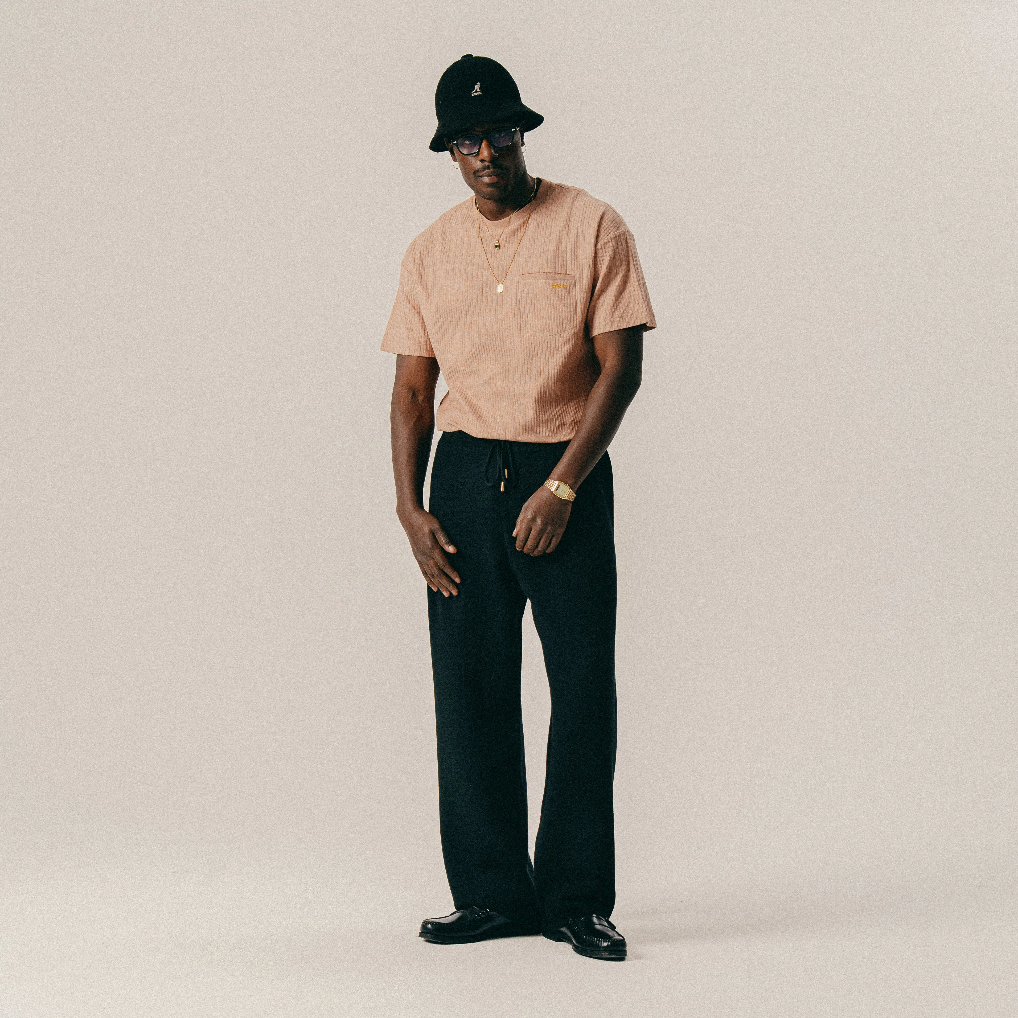 BLKVIS SCRIPT POINTELLE TEE - CAFE AU LAIT sold by BLKVIS product image thumbnail 3