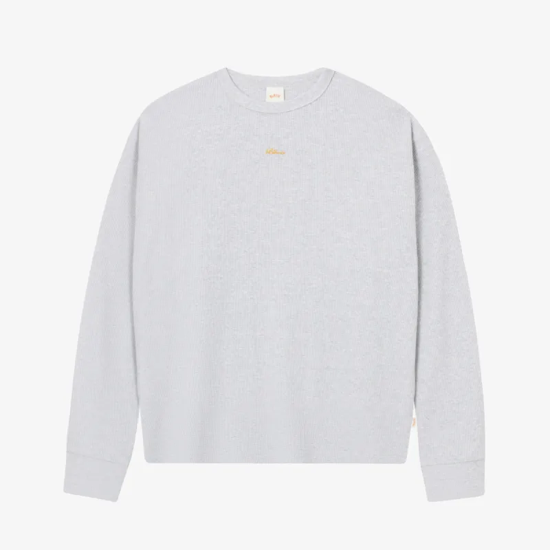 BLKVIS SCRIPT WAFFLE LONGSLEEVE - MID GREY HEATHER made by BLKVIS