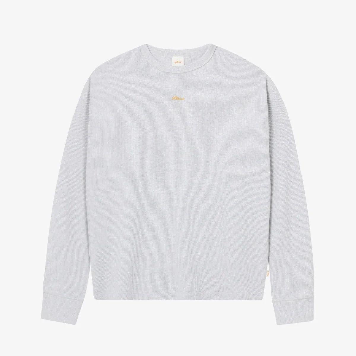 BLKVIS SCRIPT WAFFLE LONGSLEEVE - MID GREY HEATHER sold by BLKVIS