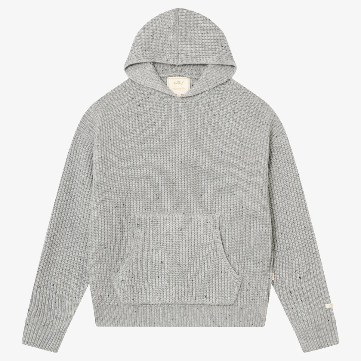 BLKVIS SCRIPT HEAVY KNIT HOODY - MID GREY HEATHER sold by BLKVIS
