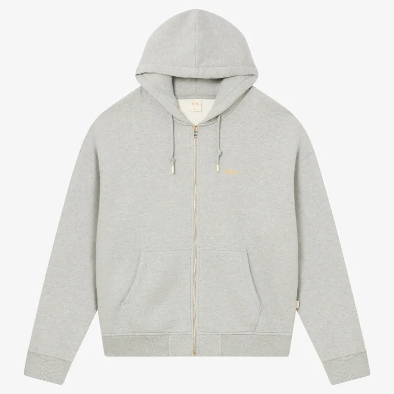 BLKVIS SCRIPT ZIP HOODY - MID GREY HEATHER made by BLKVIS