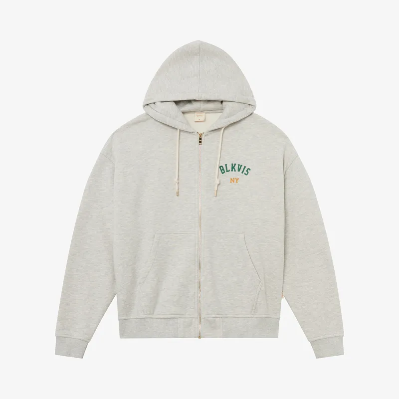 BLKVIS STATE OF MIND ZIP HOODY - LIGHT GREY HEATHER sold by BLKVIS