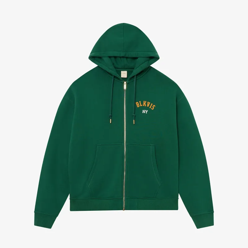 BLKVIS STATE OF MIND ZIP HOODY - HUNTER GREEN sold by BLKVIS